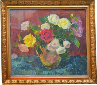 Tablou Rodica Pandele - Vas cu trandafiri